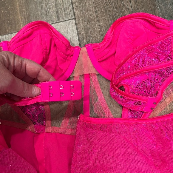 NWT For Love & Lemons Rosario Hot Pink Bustier Mini Tulle Dress Large dolls kill - Picture 12 of 13